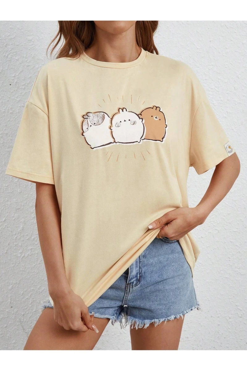 Karikatür ve Grafik tasarım Oversize T-shirt Cartoon/Letter serisi kod707