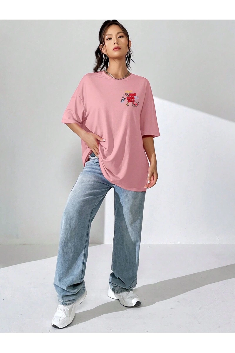 Karikatür ve Grafik tasarım Oversize T-shirt Cartoon/Letter serisi kod728