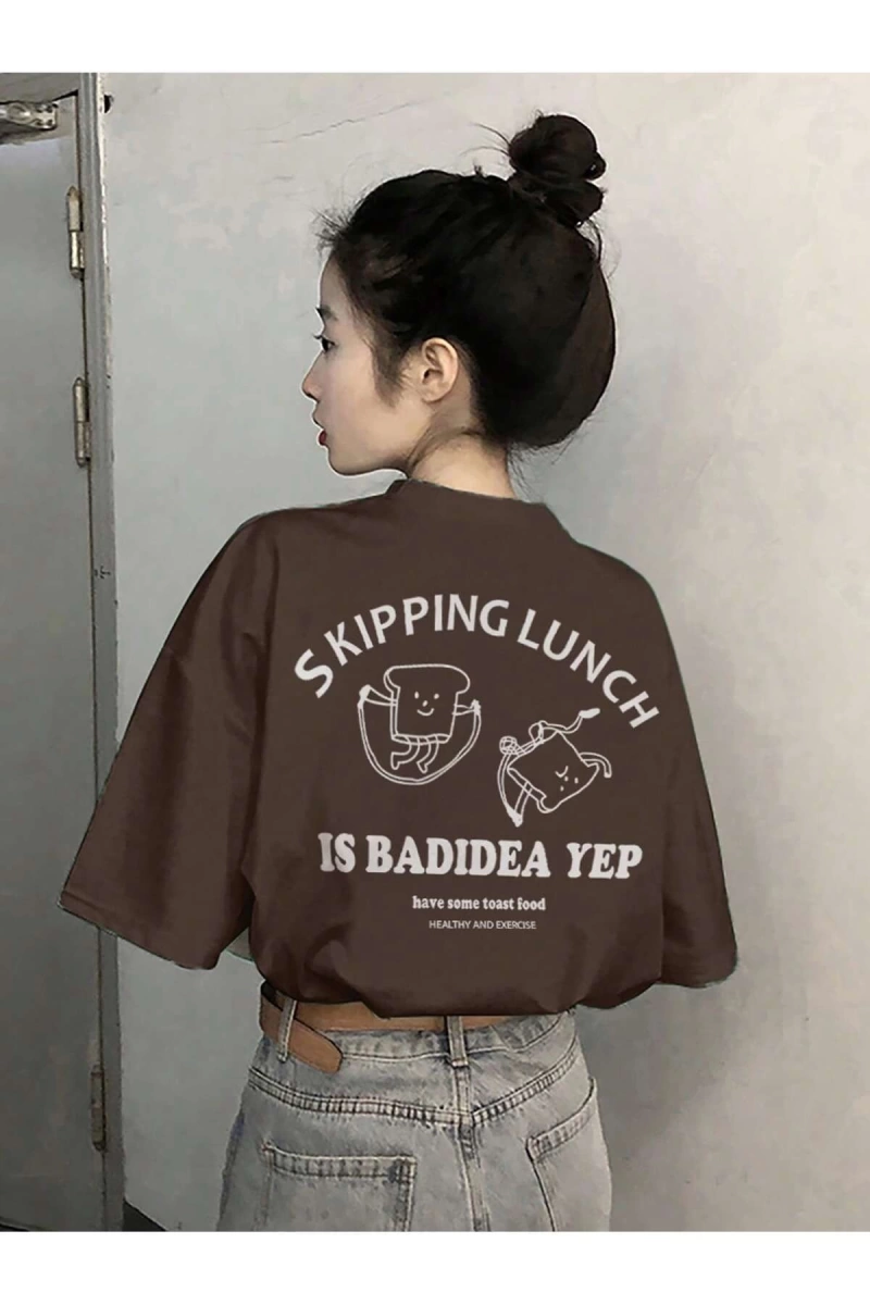 Karikatür ve Grafik tasarım Oversize T-shirt Cartoon/Letter serisi kod748