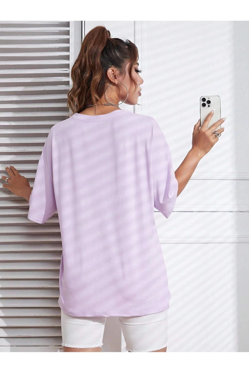 Karikatür ve Grafik tasarım Oversize T-shirt Cartoon/Letter serisi kod772