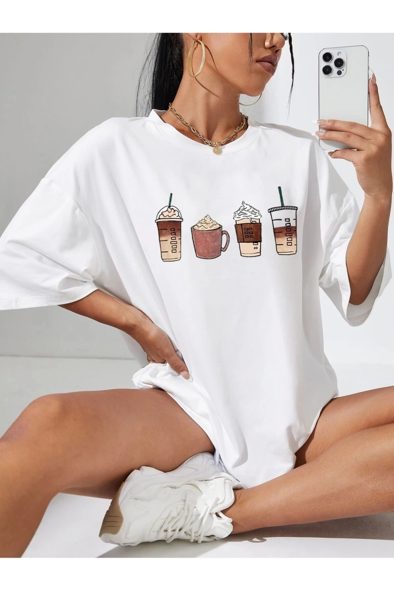 Karikatür ve Grafik tasarım Oversize T-shirt Cartoon/Letter serisi kod773