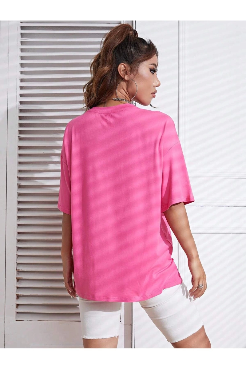 Karikatür ve Grafik tasarım Oversize T-shirt Cartoon/Letter serisi kod774