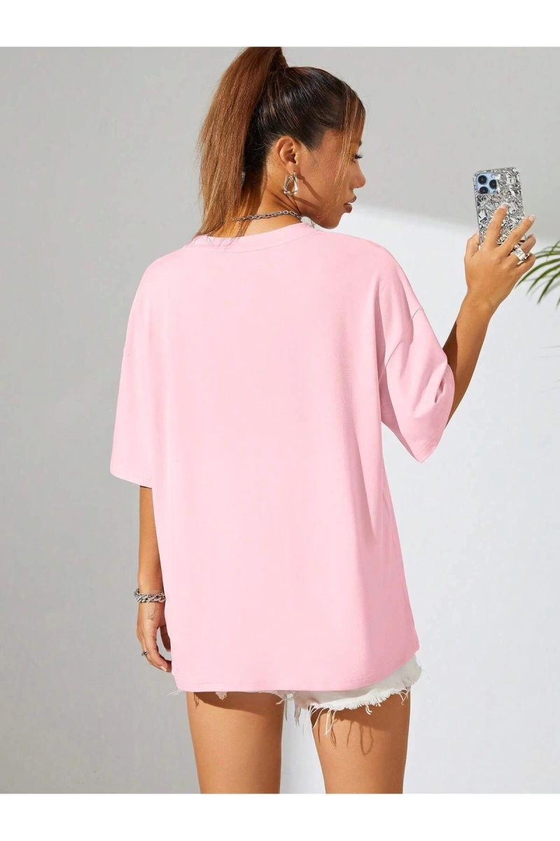 Karikatür ve Grafik tasarım Oversize T-shirt Cartoon/Letter serisi kod791