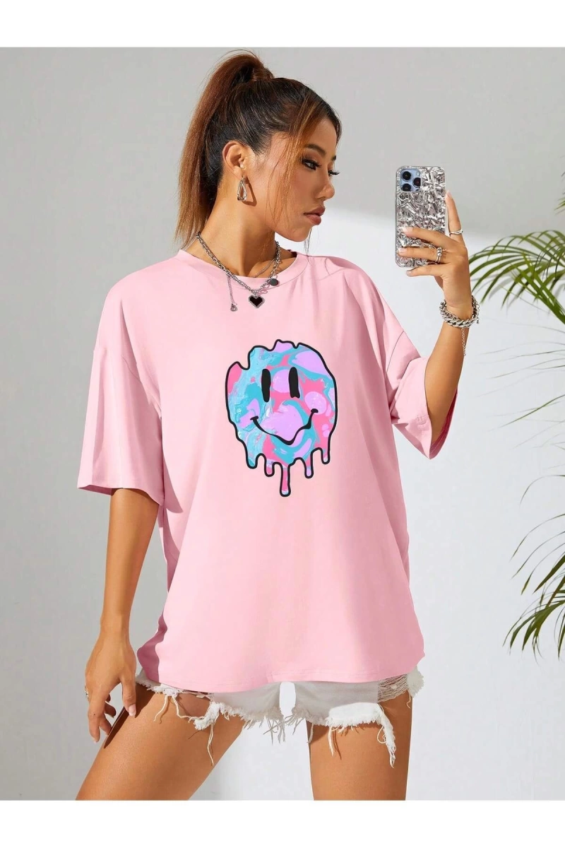 Karikatür ve Grafik tasarım Oversize T-shirt Cartoon/Letter serisi kod791