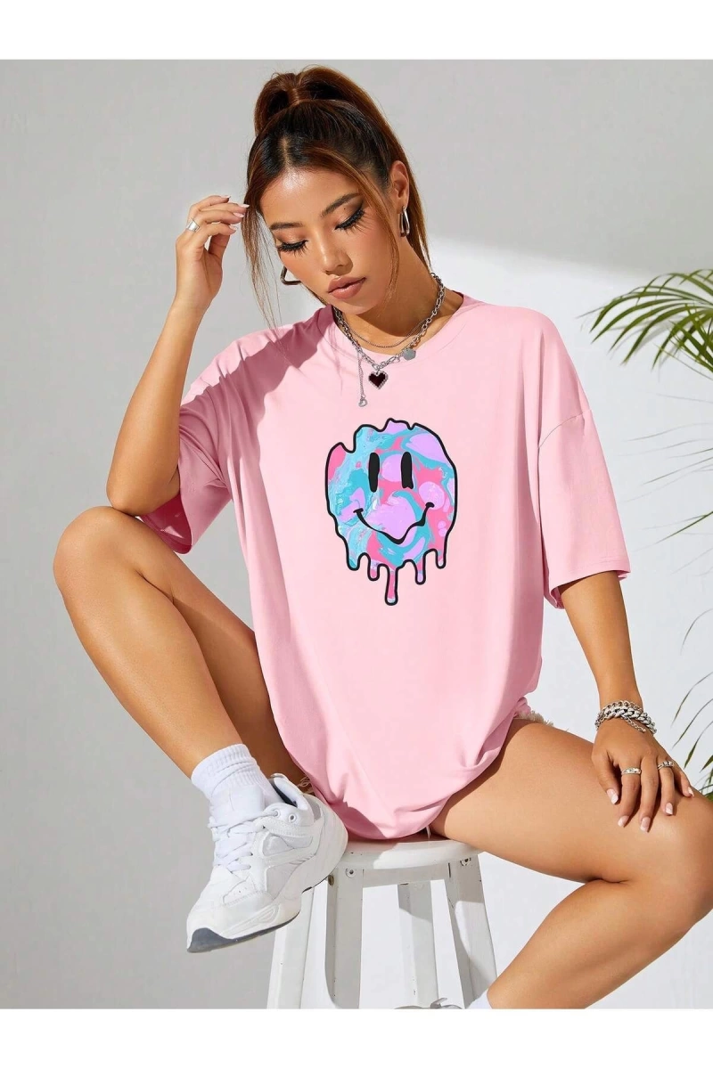 Karikatür ve Grafik tasarım Oversize T-shirt Cartoon/Letter serisi kod791