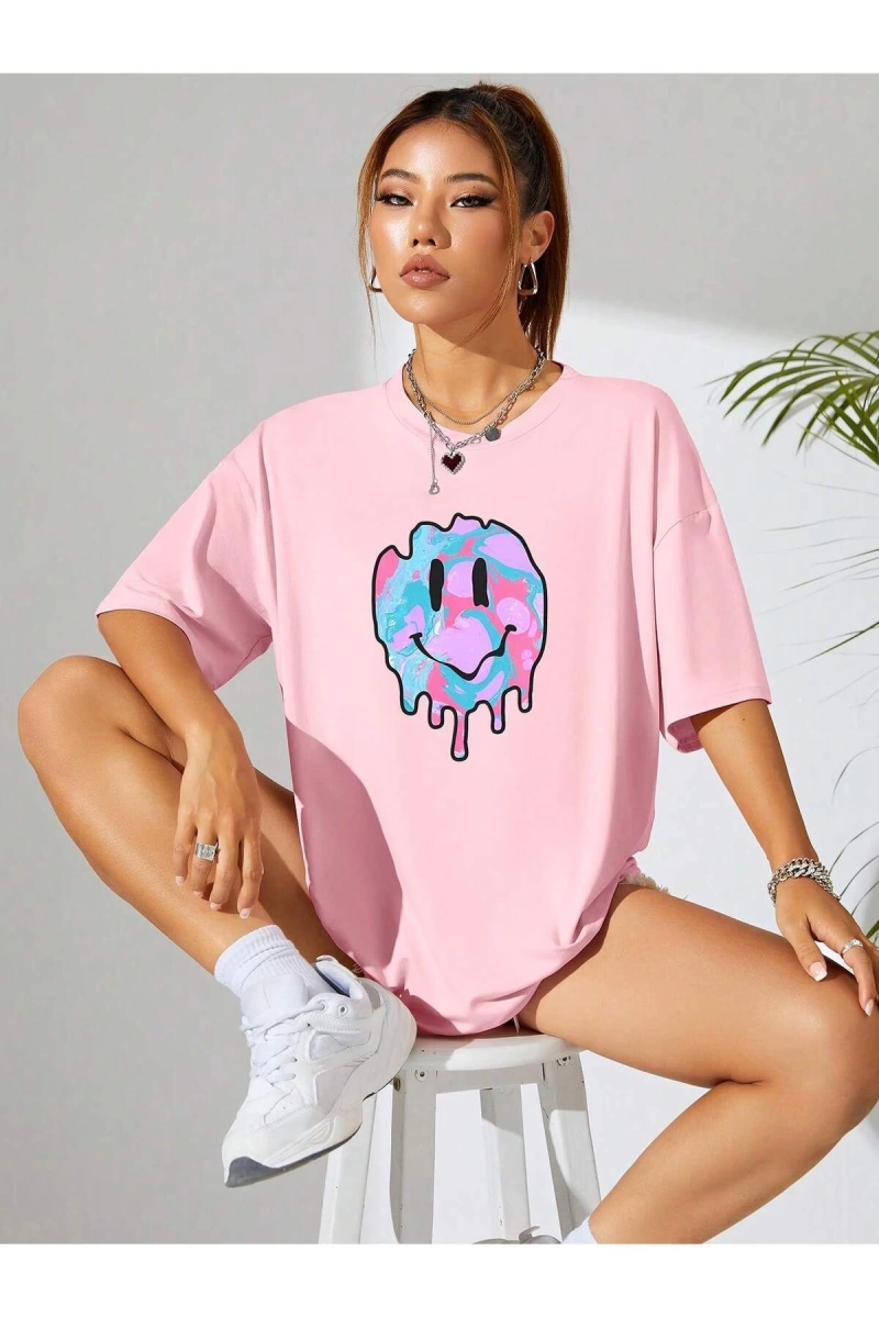 Karikatür ve Grafik tasarım Oversize T-shirt Cartoon/Letter serisi kod791