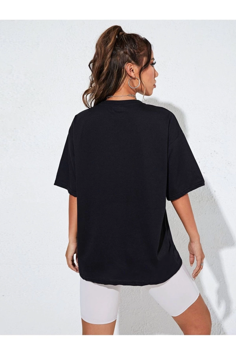 Karikatür ve Grafik tasarım Oversize T-shirt Cartoon/Letter serisi kod801