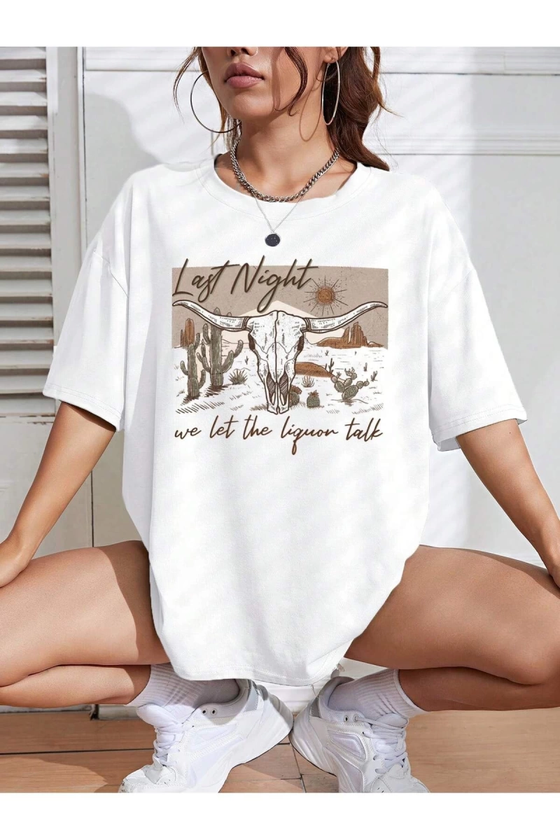 Karikatür ve Grafik tasarım Oversize T-shirt Cartoon/Letter serisi kod809