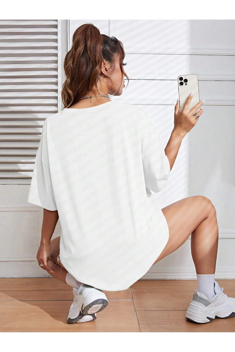 Karikatür ve Grafik tasarım Oversize T-shirt Cartoon/Letter serisi kod809