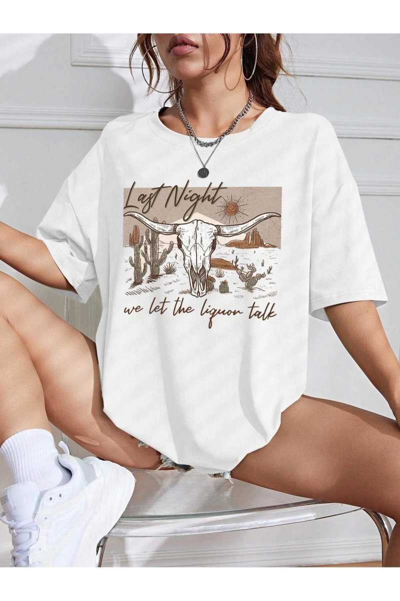 Karikatür ve Grafik tasarım Oversize T-shirt Cartoon/Letter serisi kod809
