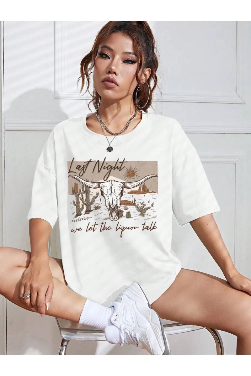 Karikatür ve Grafik tasarım Oversize T-shirt Cartoon/Letter serisi kod809