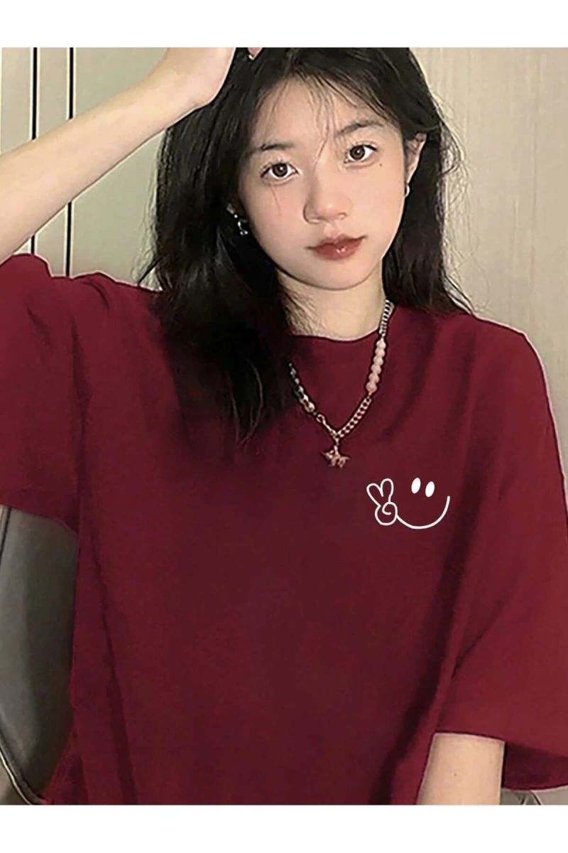 Karikatür ve Grafik tasarım Oversize T-shirt Cartoon/Letter serisi kod84