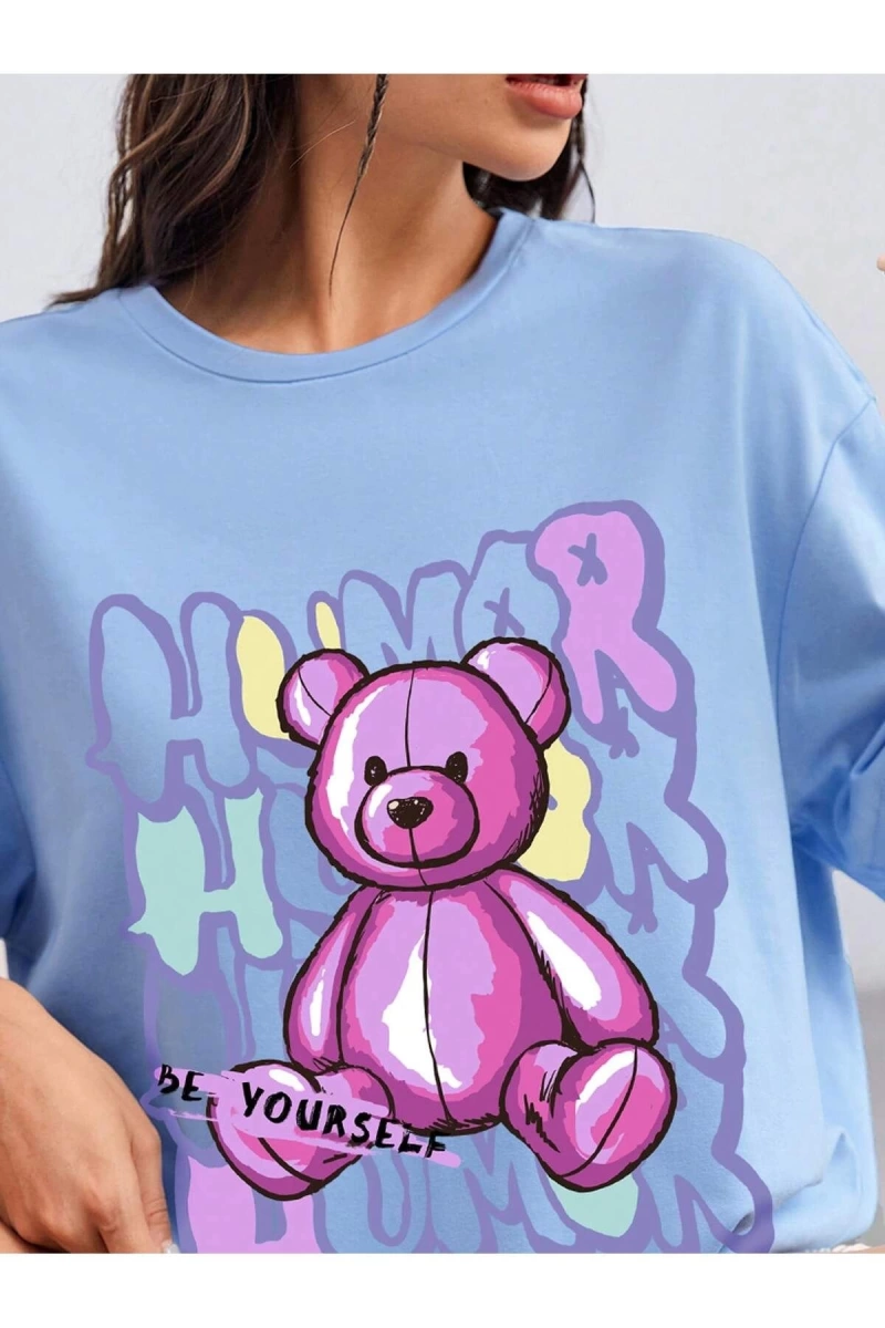 Karikatür ve Grafik tasarım Oversize T-shirt Cartoon/Letter serisi kod848