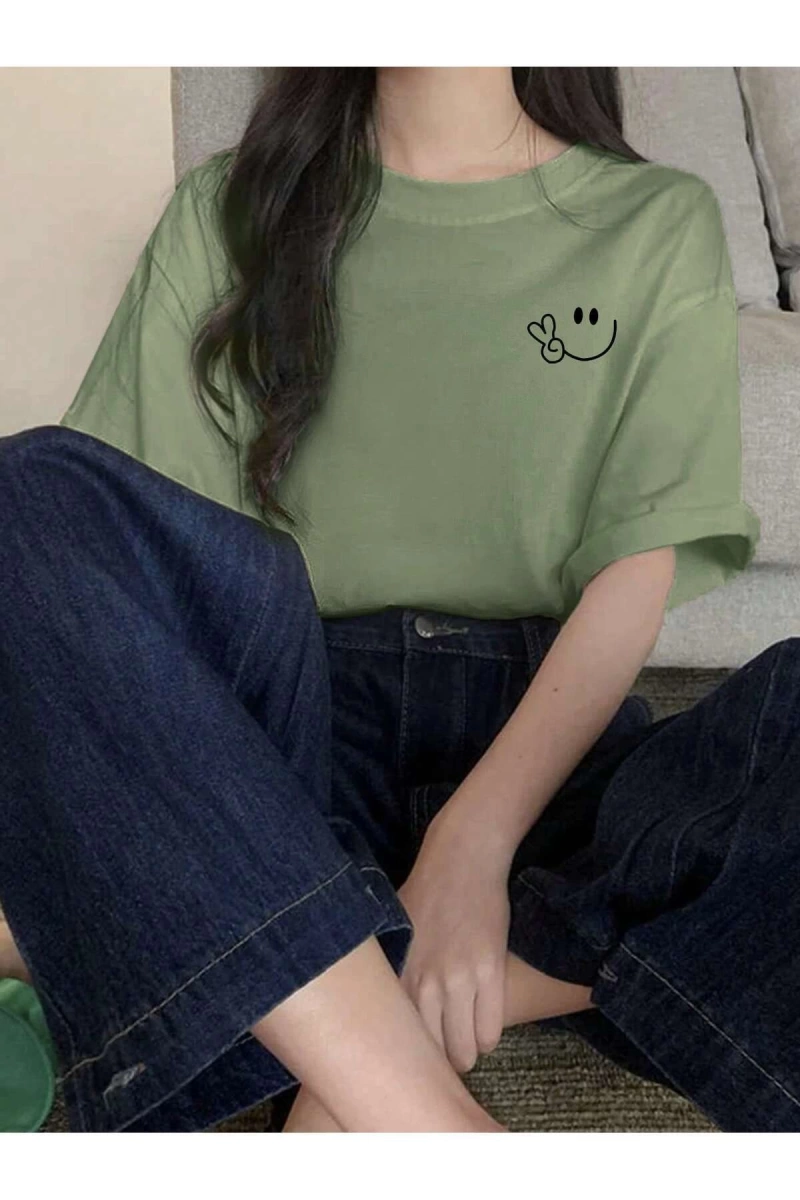 Karikatür ve Grafik tasarım Oversize T-shirt Cartoon/Letter serisi kod85
