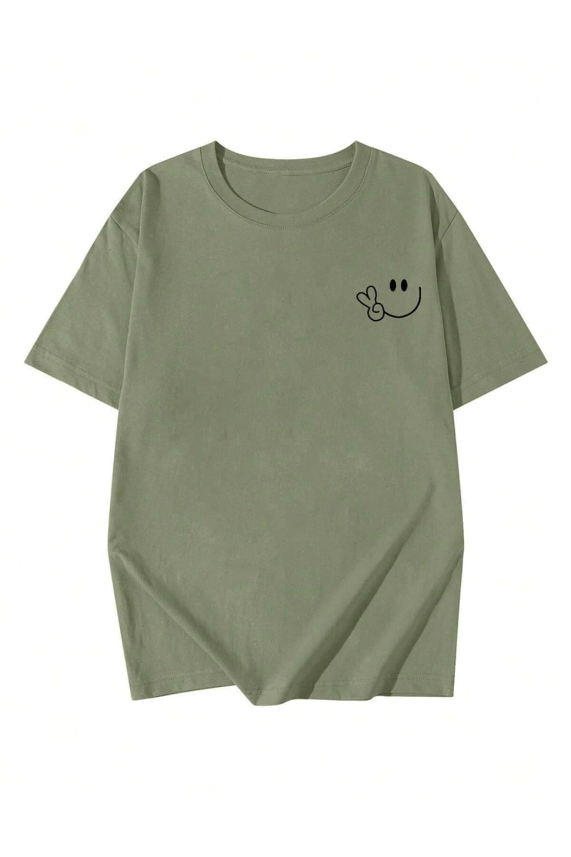 Karikatür ve Grafik tasarım Oversize T-shirt Cartoon/Letter serisi kod85
