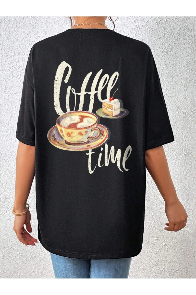 Karikatür ve Grafik tasarım Oversize T-shirt Cartoon/Letter serisi kod856