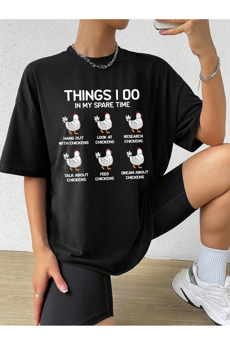 Karikatür ve Grafik tasarım Oversize T-shirt Cartoon/Letter serisi kod857
