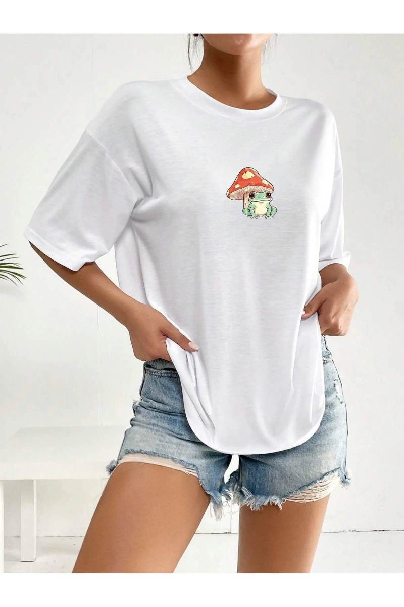 Karikatür ve Grafik tasarım Oversize T-shirt Cartoon/Letter serisi kod864