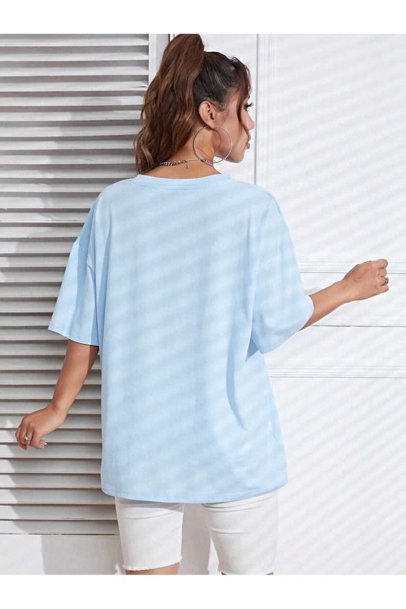 Karikatür ve Grafik tasarım Oversize T-shirt Cartoon/Letter serisi kod883