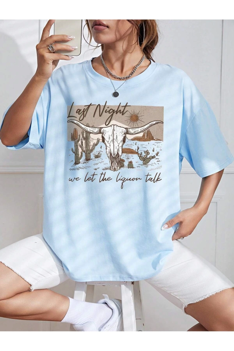 Karikatür ve Grafik tasarım Oversize T-shirt Cartoon/Letter serisi kod883