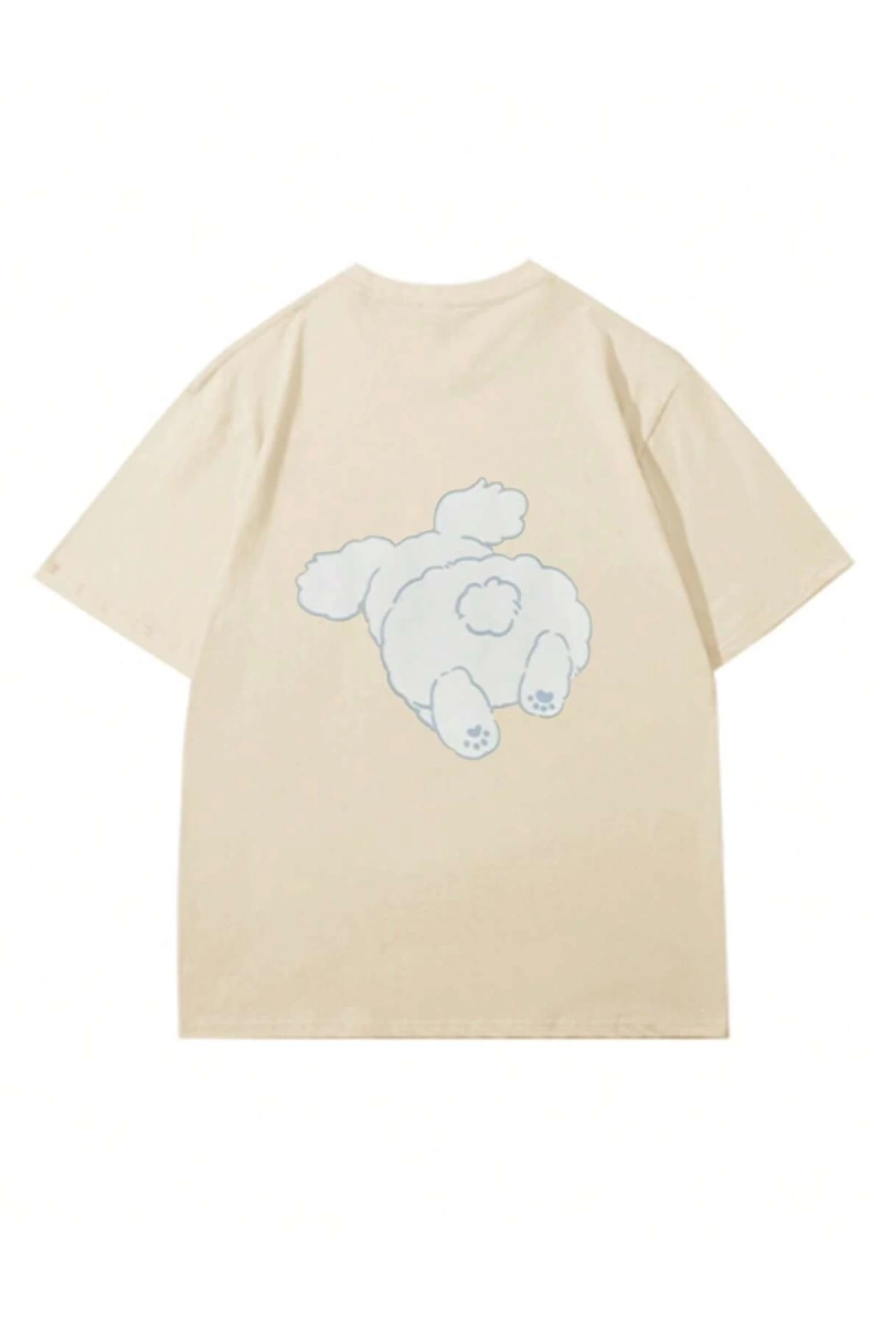 Karikatür ve Grafik tasarım Oversize T-shirt Cartoon/Letter serisi kod887