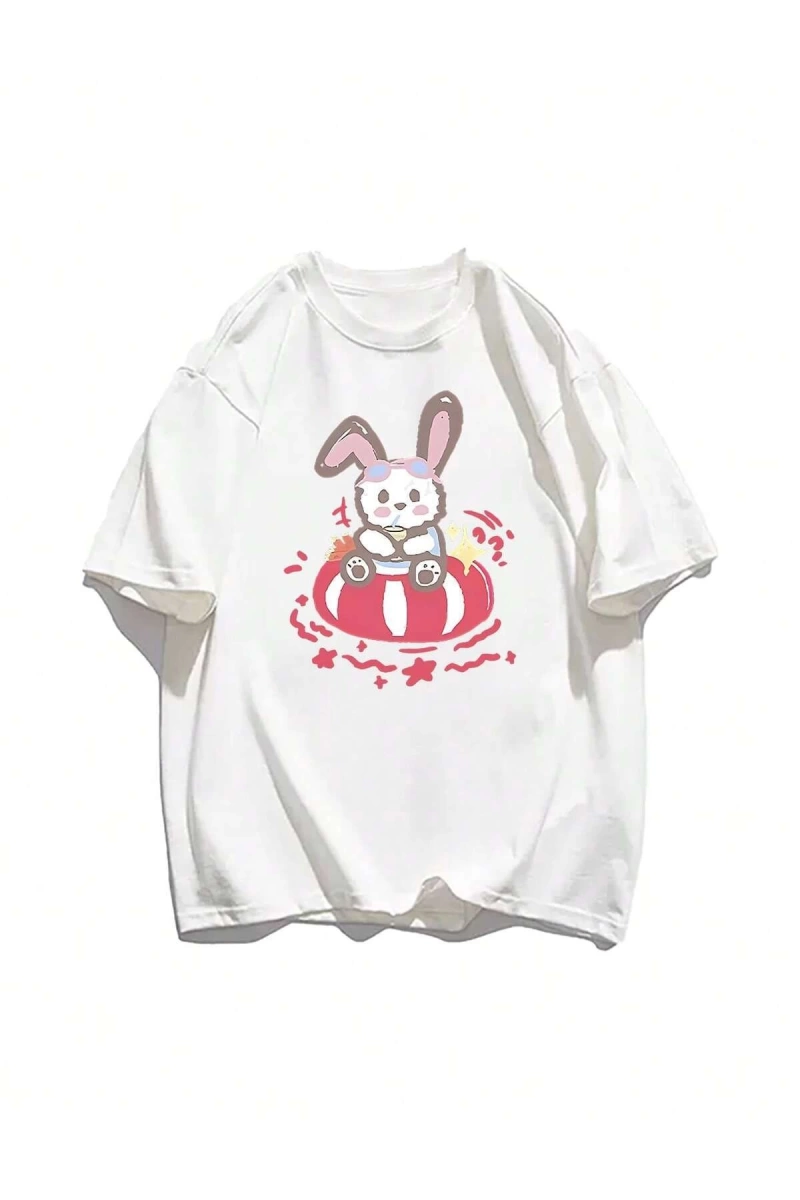 Karikatür ve Grafik tasarım Oversize T-shirt Cartoon/Letter serisi kod890