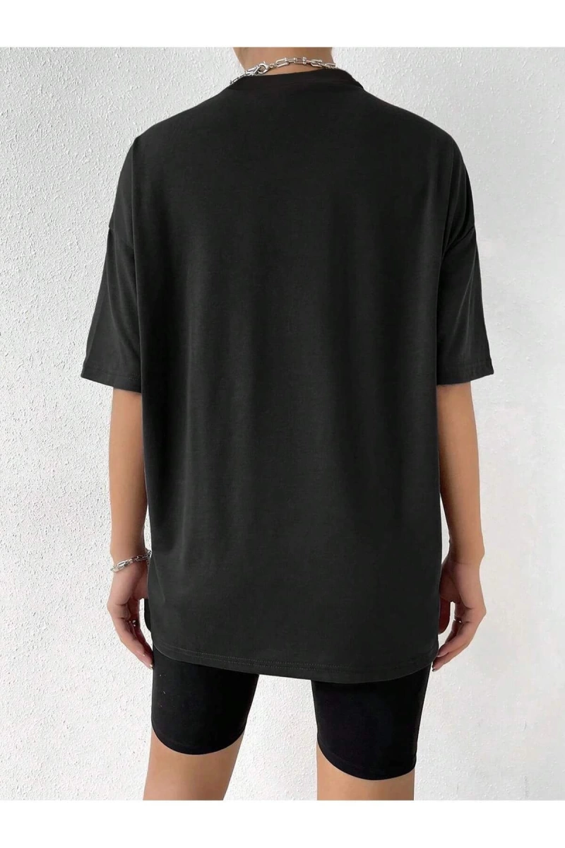 Karikatür ve Grafik tasarım Oversize T-shirt Cartoon/Letter serisi kod894