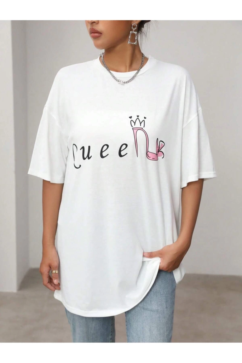 Karikatür ve Grafik tasarım Oversize T-shirt Cartoon/Letter serisi kod904