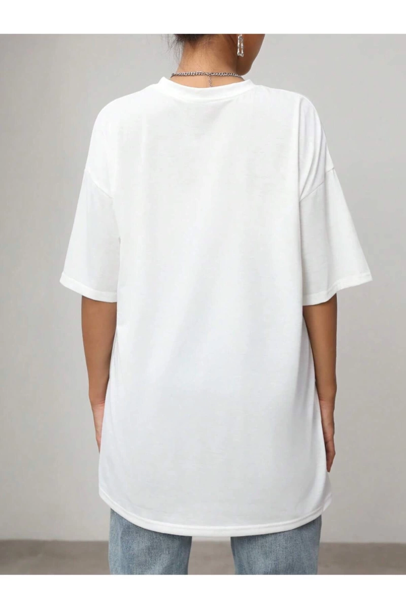 Karikatür ve Grafik tasarım Oversize T-shirt Cartoon/Letter serisi kod904