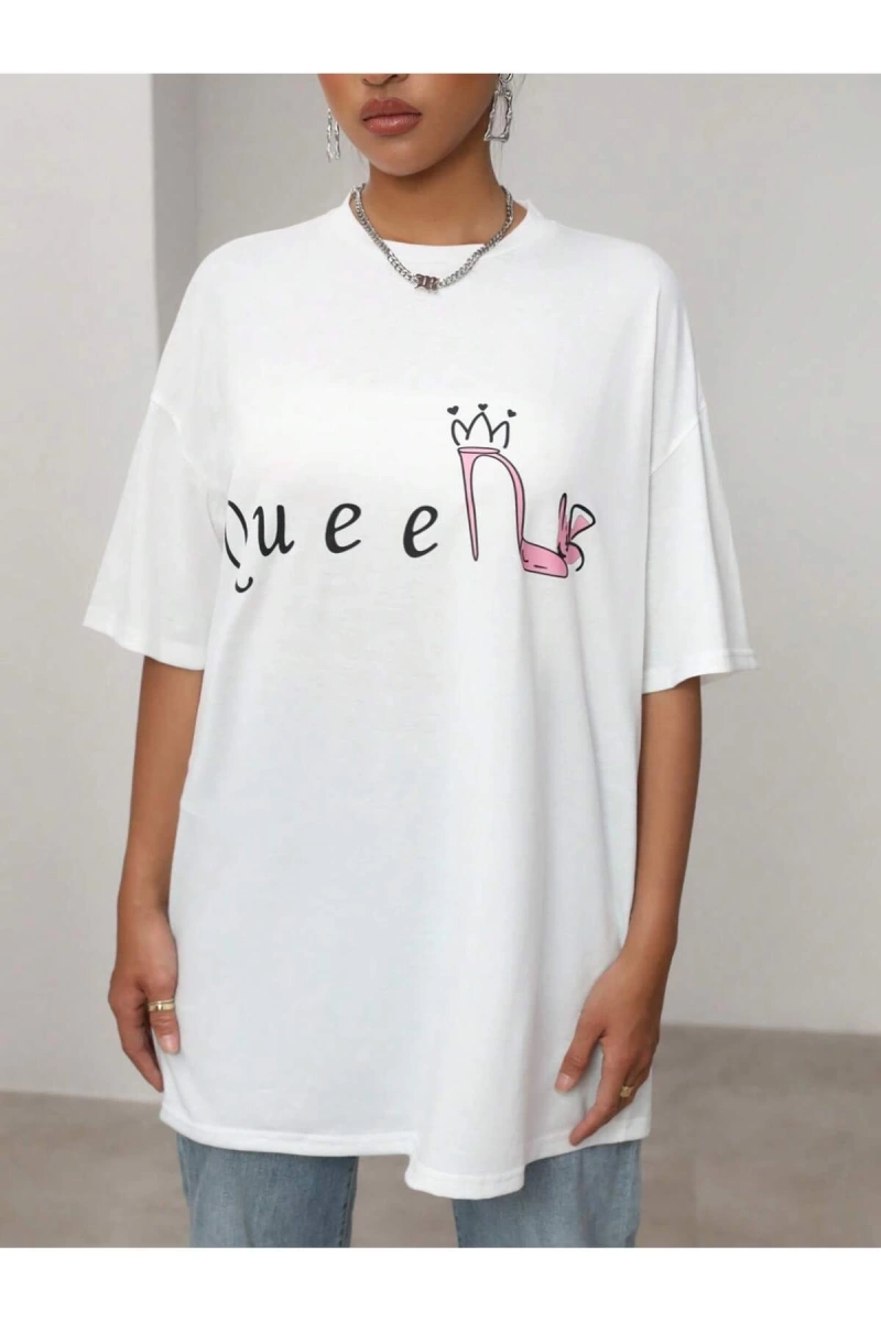 Karikatür ve Grafik tasarım Oversize T-shirt Cartoon/Letter serisi kod904
