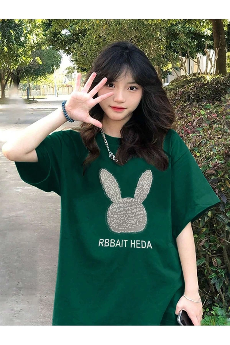 Karikatür ve Grafik tasarım Oversize T-shirt Cartoon/Letter serisi kod98