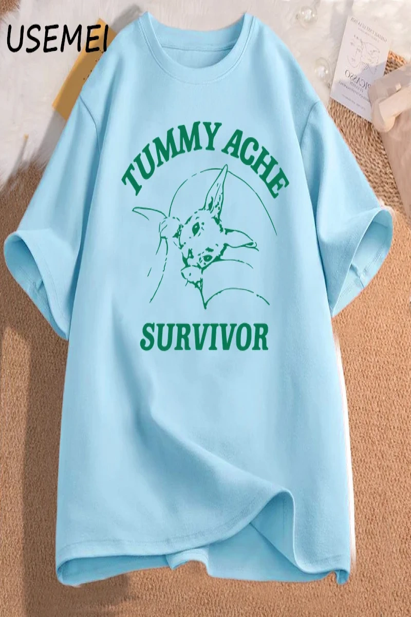 Karın Ağrısı Survivor T Shirt Erkek Kadın Komik Karın Ağrısı Tee Tshirt Pamuk T-shirt Erkek G 2886