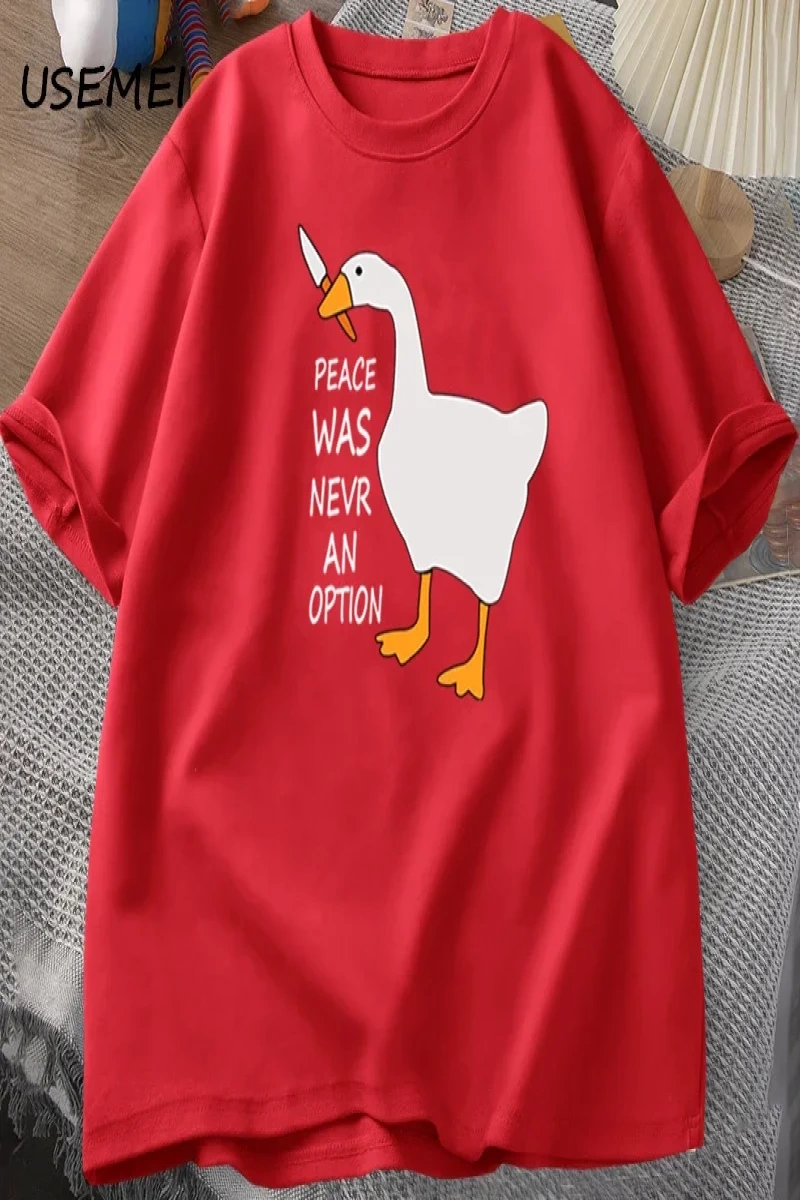 Kaz barış asla bir seçenek oldu t-shirt erkek kadın yaz pamuk Tee moda eğlence serin erkek gi 2793