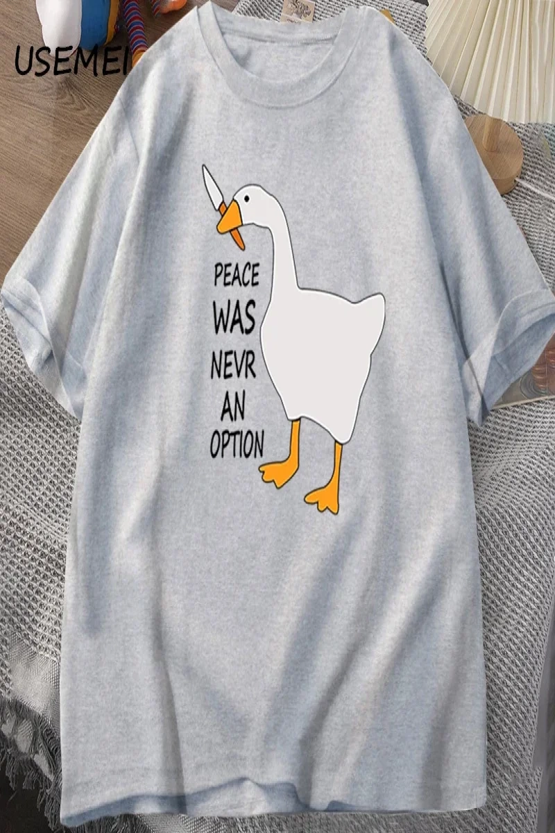 Kaz barış asla bir seçenek oldu t-shirt erkek kadın yaz pamuk Tee moda eğlence serin erkek gi 2793