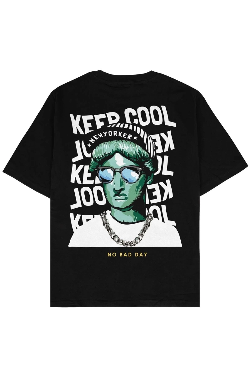 Keep Cool Siyah Oversize Unisex T-shirt