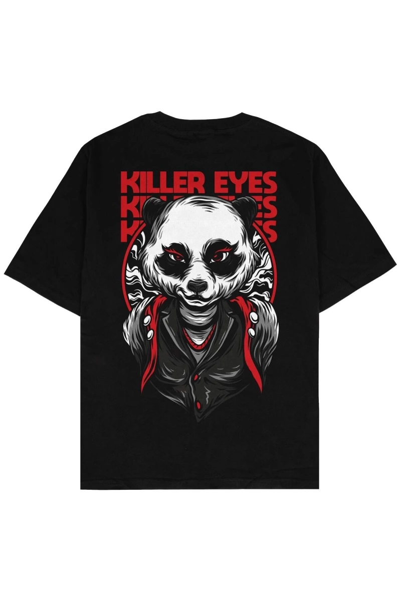 Killer Eyes Siyah Oversize Unisex T-shirt