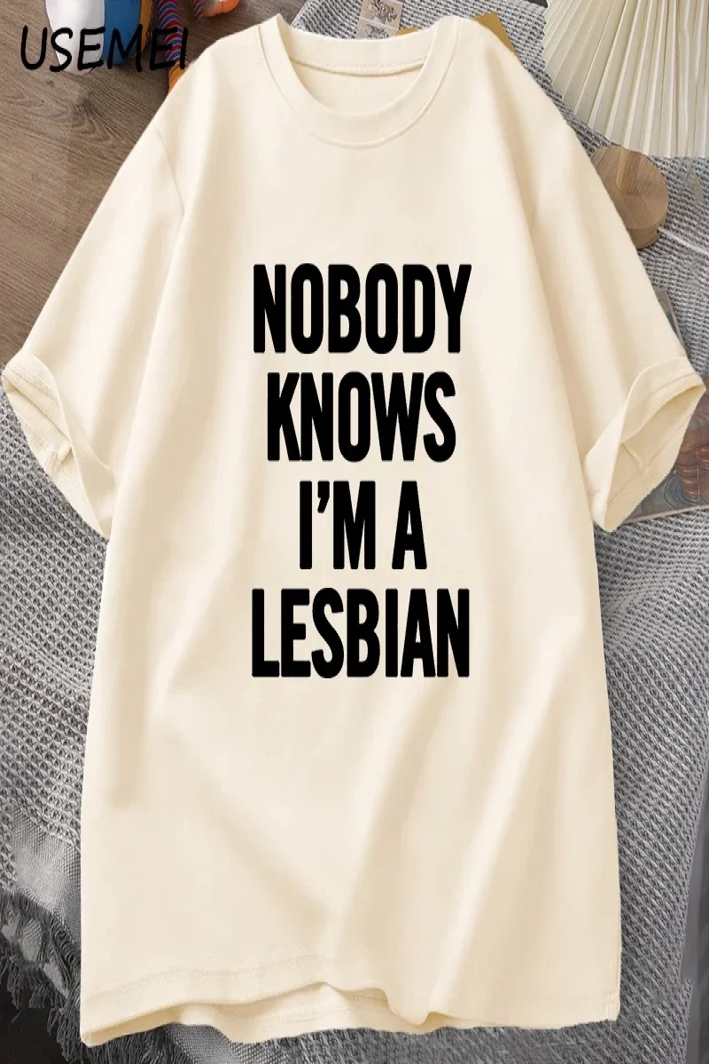 Kimse biliyor ben bir lezbiyen baskılı tişört erkek kadın aşk eşitlik eşcinsel gurur LGBT T S 2932