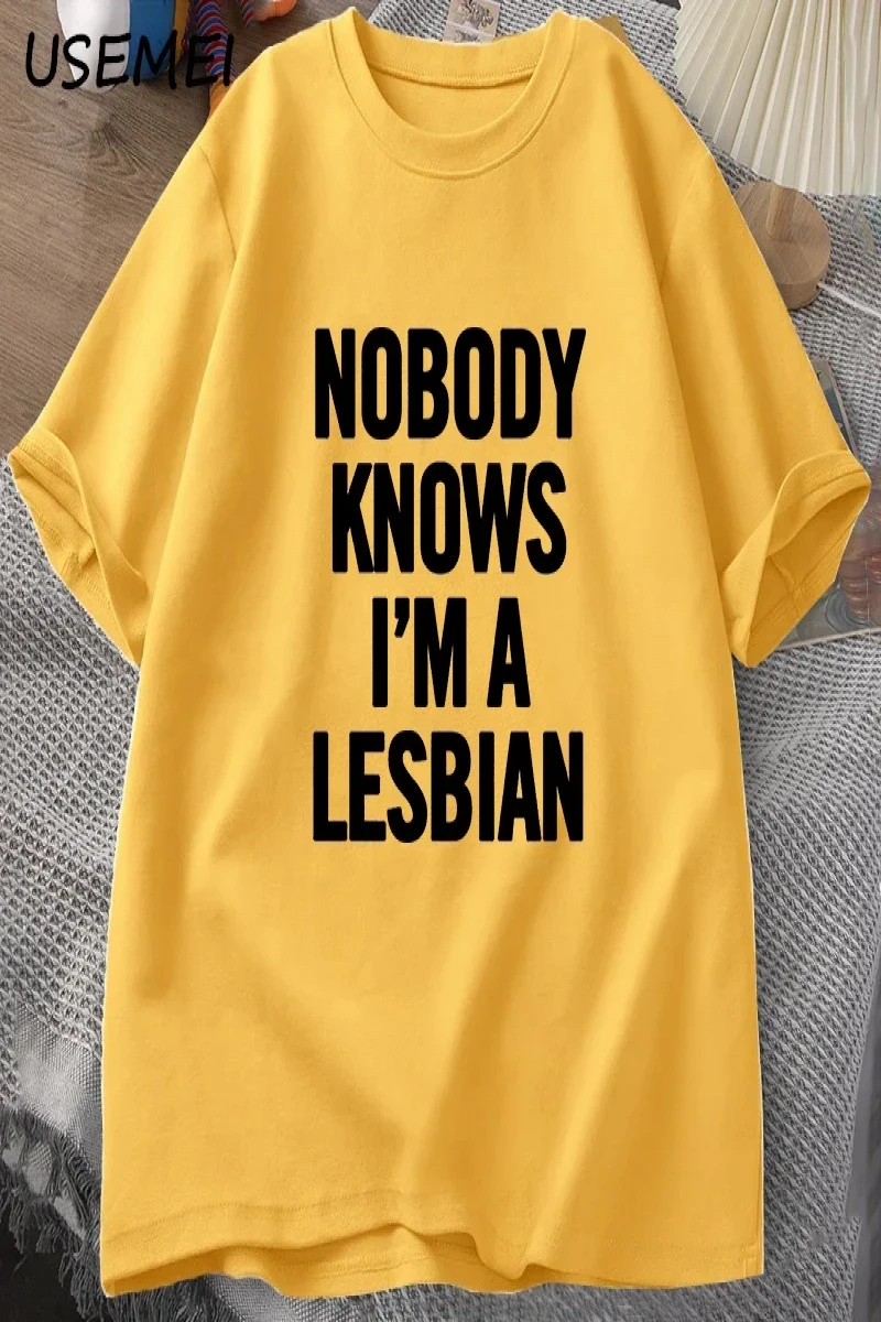 Kimse biliyor ben bir lezbiyen baskılı tişört erkek kadın aşk eşitlik eşcinsel gurur LGBT T S 2932