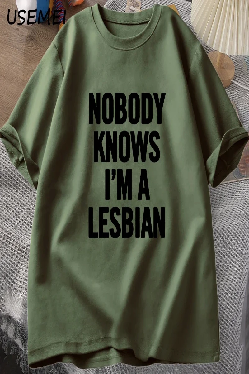 Kimse biliyor ben bir lezbiyen baskılı tişört erkek kadın aşk eşitlik eşcinsel gurur LGBT T S 2932