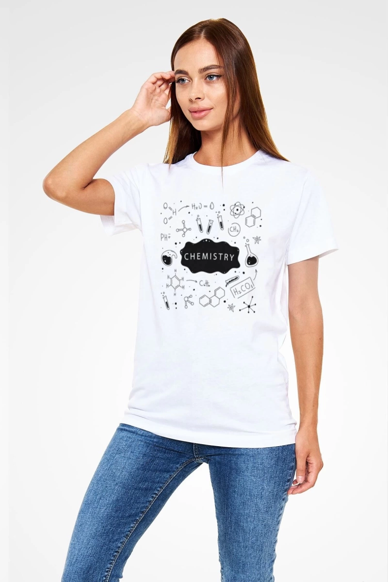 Kimya Bağlar Beyaz Unisex Tişört T-Shirt
