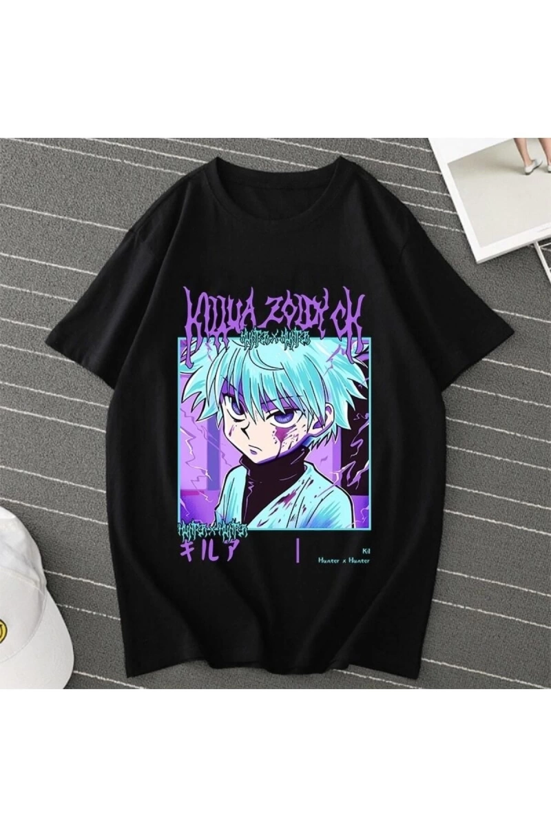 Kırmızı Etiket Gala Anime Hunter X Hunter Killua Zoldyck T-shirt Mod45 17068