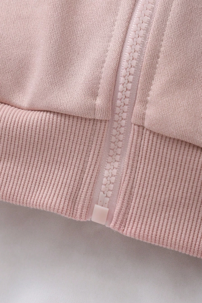 Kız Düz Renk Ayı Baskılı Kapüşonlu Sweatshirt Model 5139