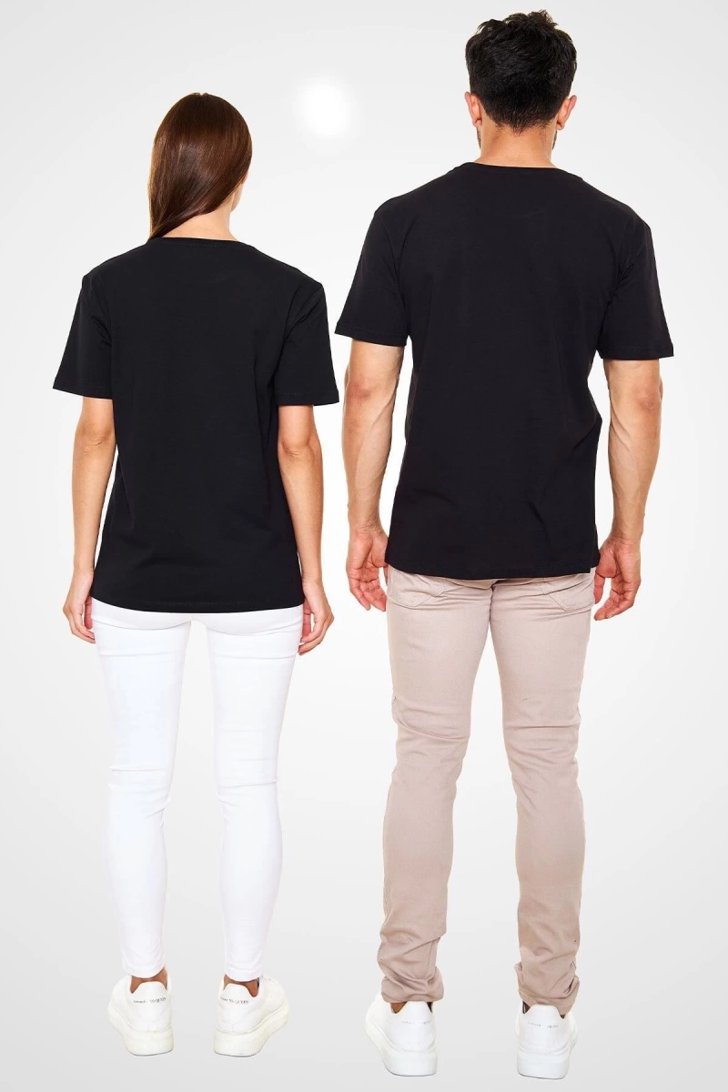 Ko Buta Aphex Twin Baskılı Unisex Siyah Tişört - Tshirt T57511