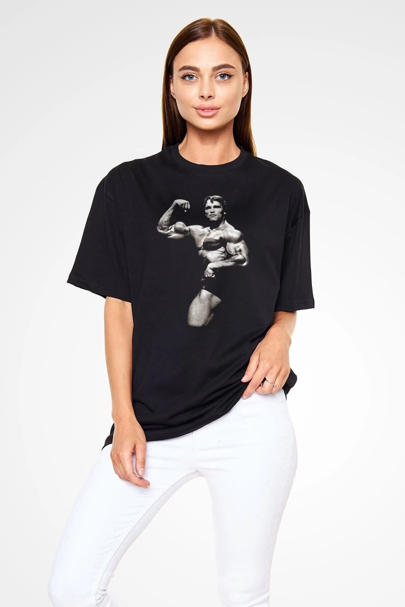 Ko Buta Arnold Schwarzenegger Siyah Unisex Oversize Tişört T-shirt Os5908