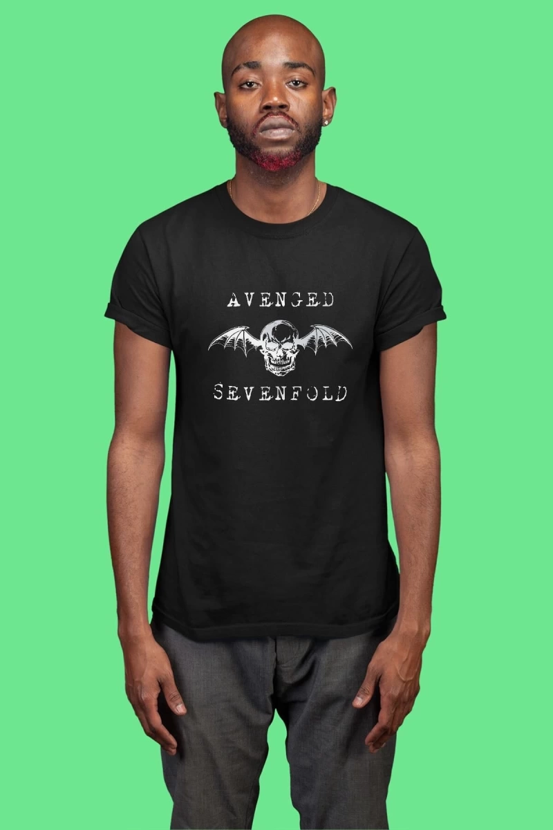 Ko Buta Avenged Sevenfold Baskılı Unisex Siyah Tişört Tk1236