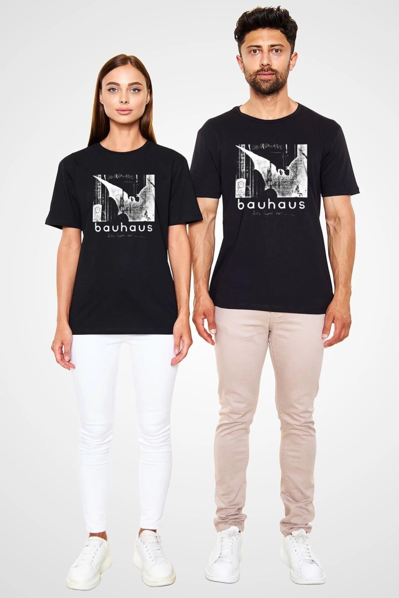 Ko Buta Bauhaus Baskılı Unisex Siyah Tişört T55128