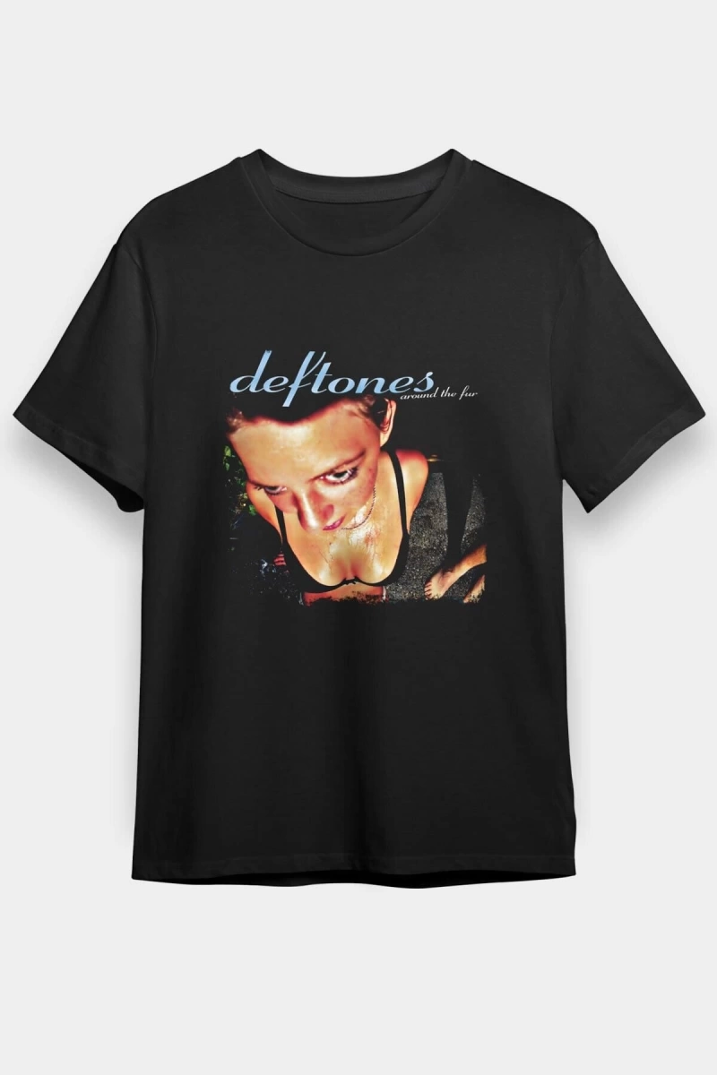 Ko Buta Deftones Baskılı Unisex Siyah Tişört T55499