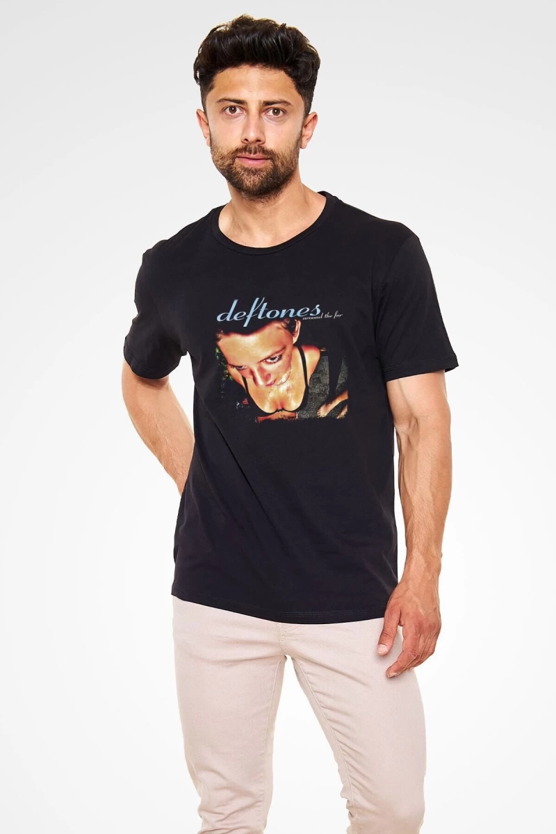 Ko Buta Deftones Baskılı Unisex Siyah Tişört T55499