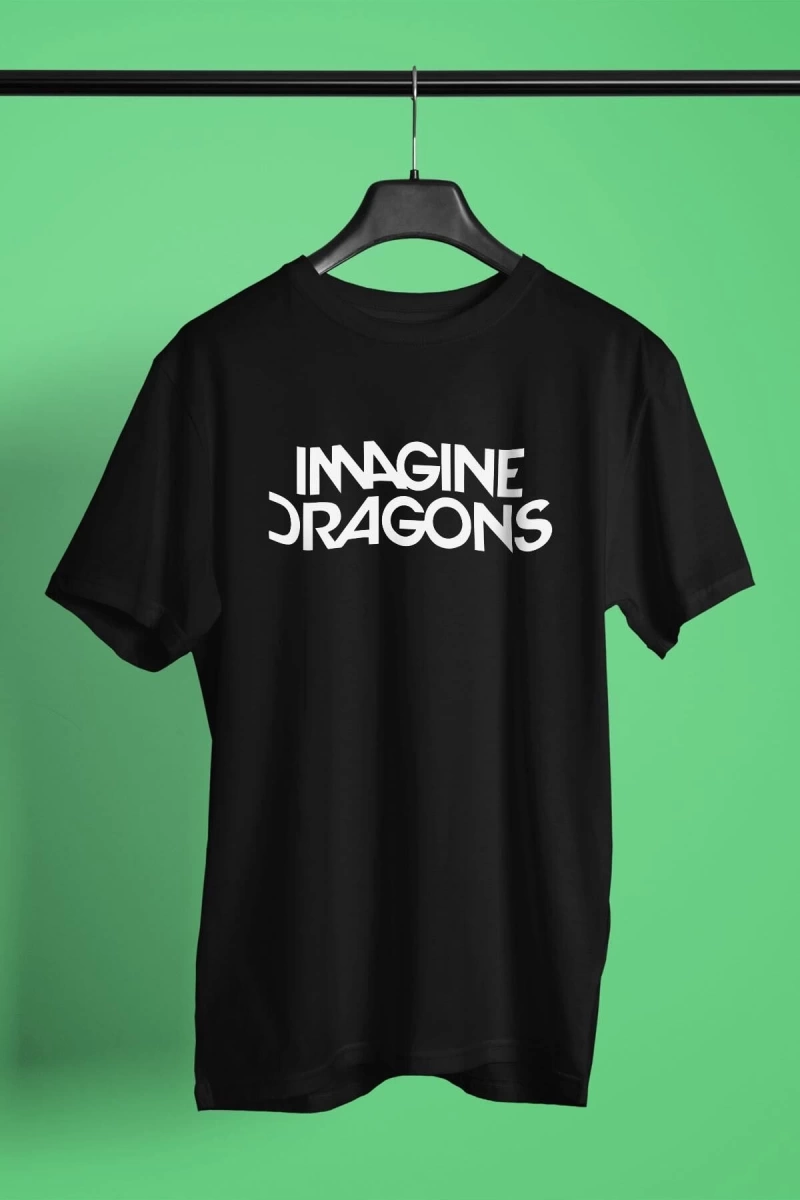 Ko Buta Imagine Dragons Baskılı Unisex Siyah Tişört Tk3029