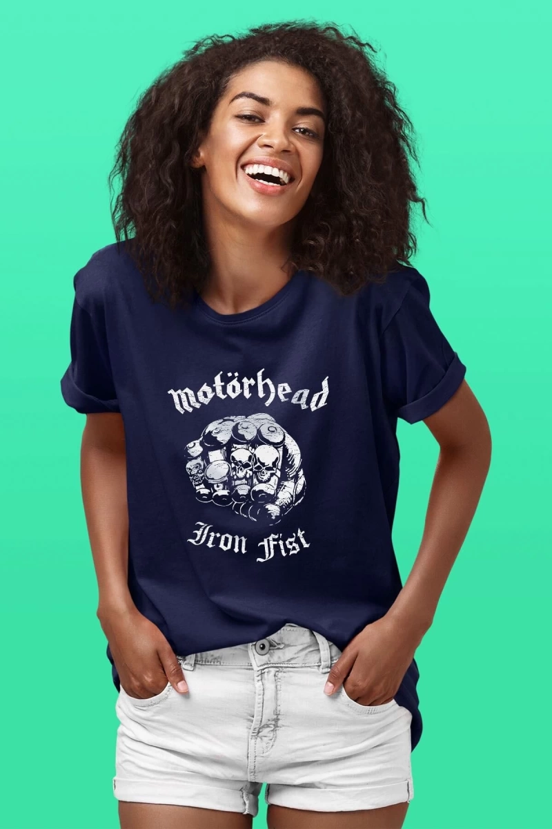 Ko Buta Motörhead Baskılı Unisex Lacivert Tişört Tk524